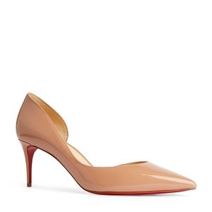 Authentic CHRISTIAN LOUBOUTIN Iriza Patent Leather Pumps 70 (Nude/size 39.5)